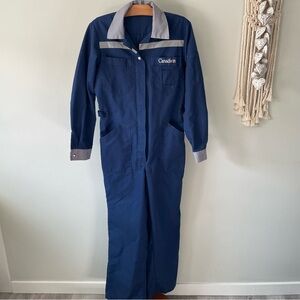 Vintage Canadian Airlines Uniform Reflective High Boiler Suit Coveralls Jumpsuit